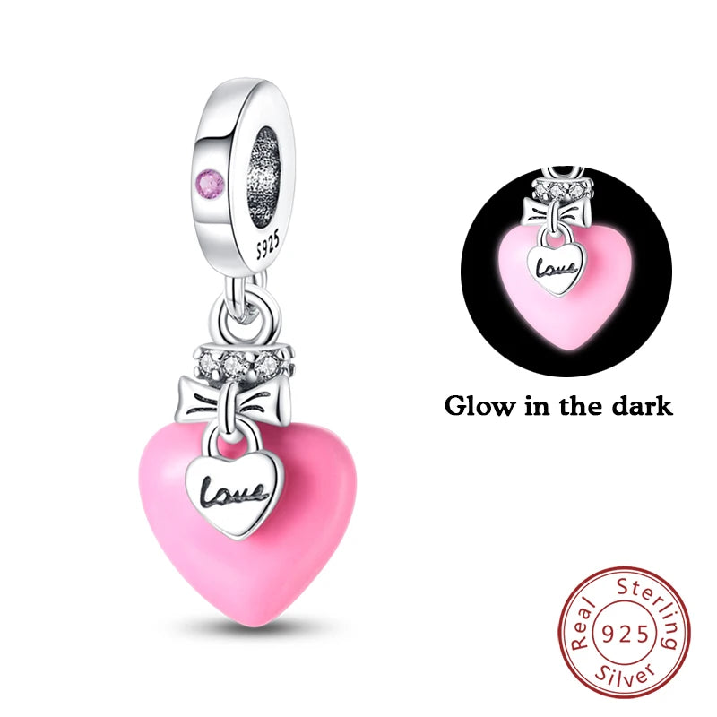 S925 Silver Luminous Firefly & Star Charms (3mm)