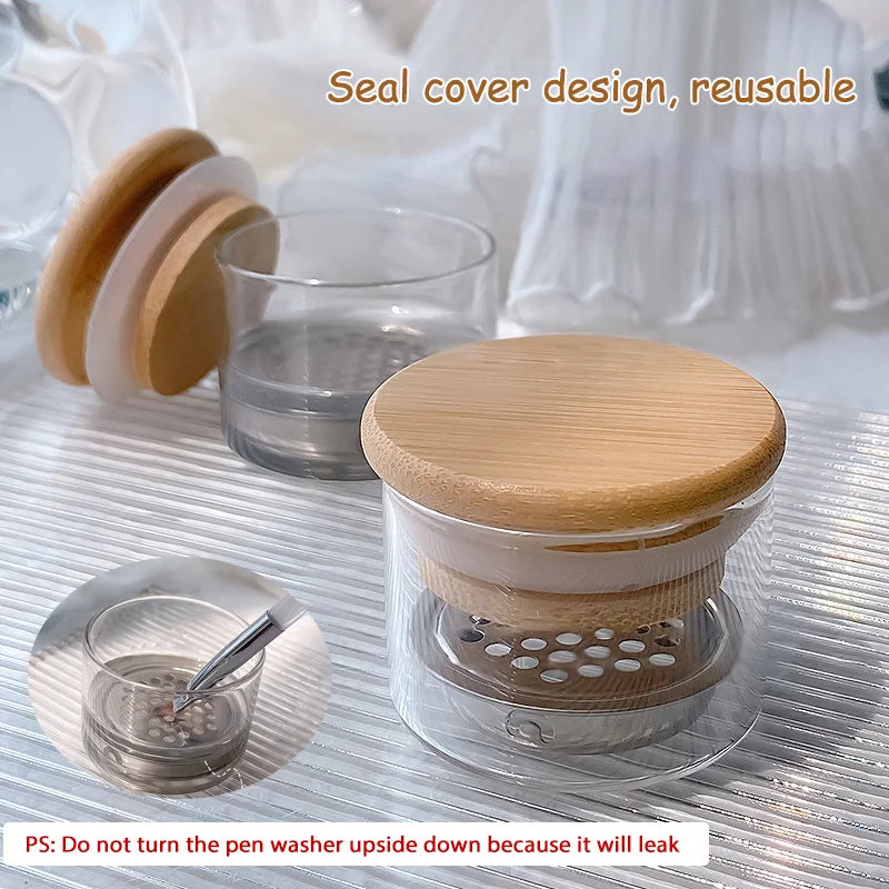 1PC Crystal Glass Dappen Dish with Lid