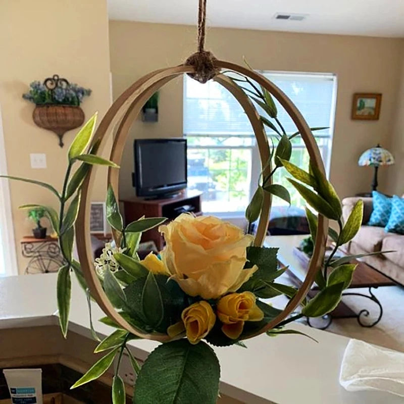 5Pcs Wooden Bamboo Hoops