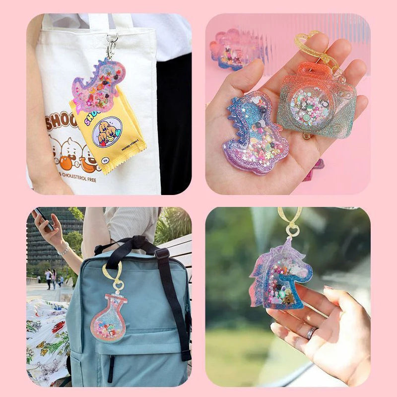 Kids Crystal Glue Keychain Craft Kit