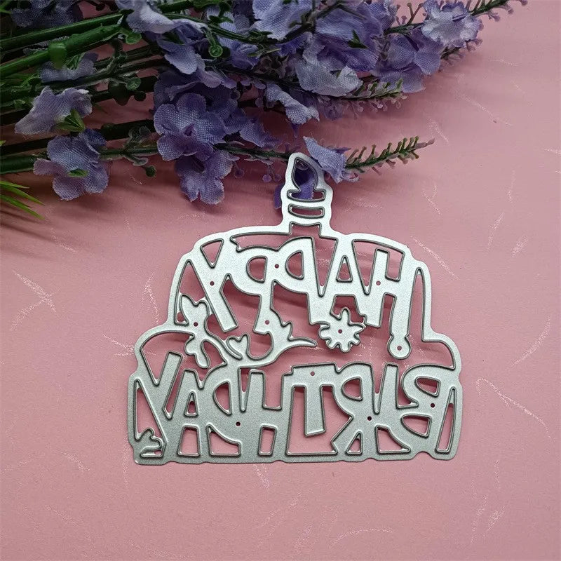 Happy Birthday Cake Metal Die Cutting Mold