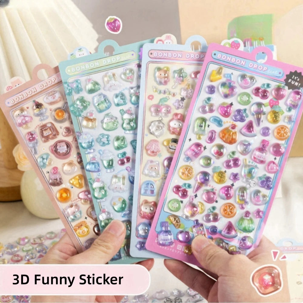Sweet Fruit & Ice Cream 3D Relief Stickers