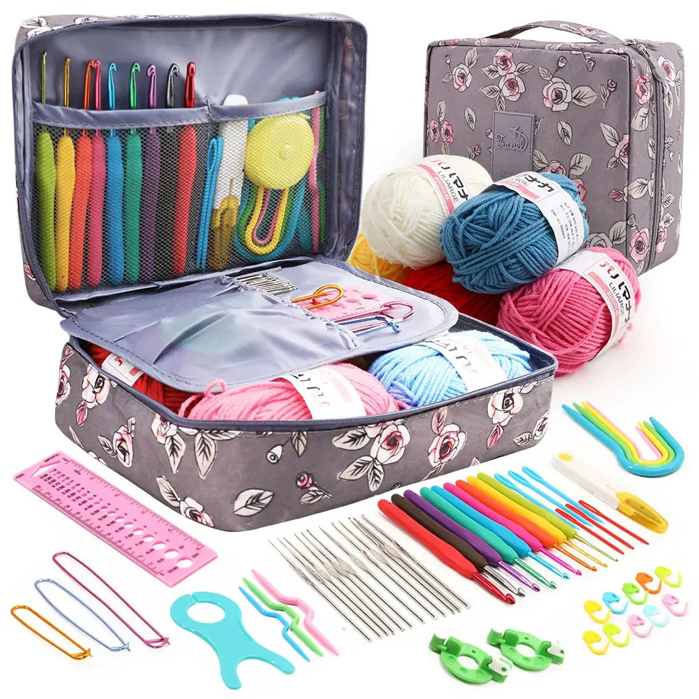 KOVEEN 59pcs Beginner Crochet Hook Kit with Storage Bag