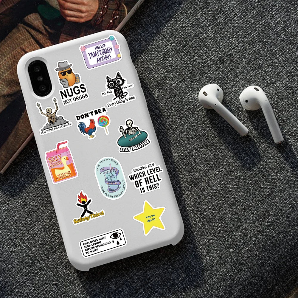 50/100pcs Cartoon Snarky MEME Stickers