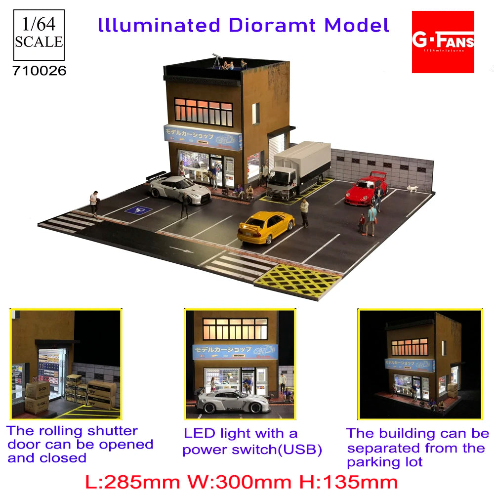 1:64 Scale Diorama Car Garage Model