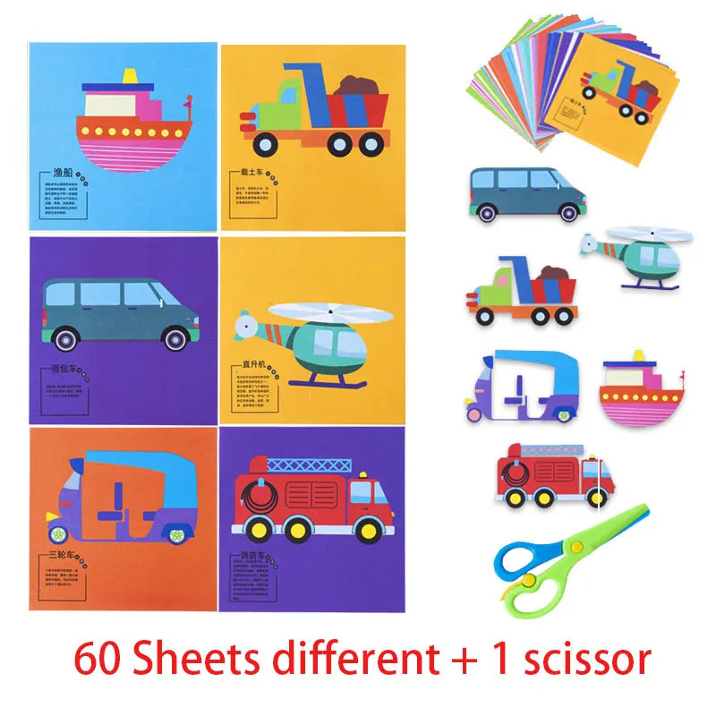 49–91pcs Kids Scissor Skills Cutting Practice Set