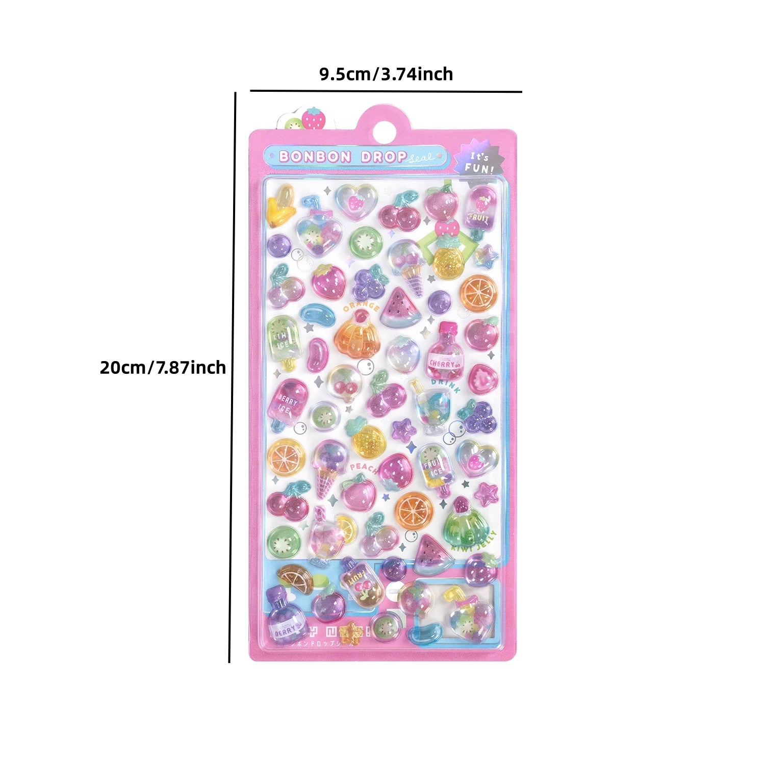 Sweet Fruit & Ice Cream 3D Relief Stickers