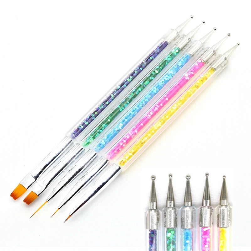 5Pcs Nail Art Dotting & Drawing Brush Set