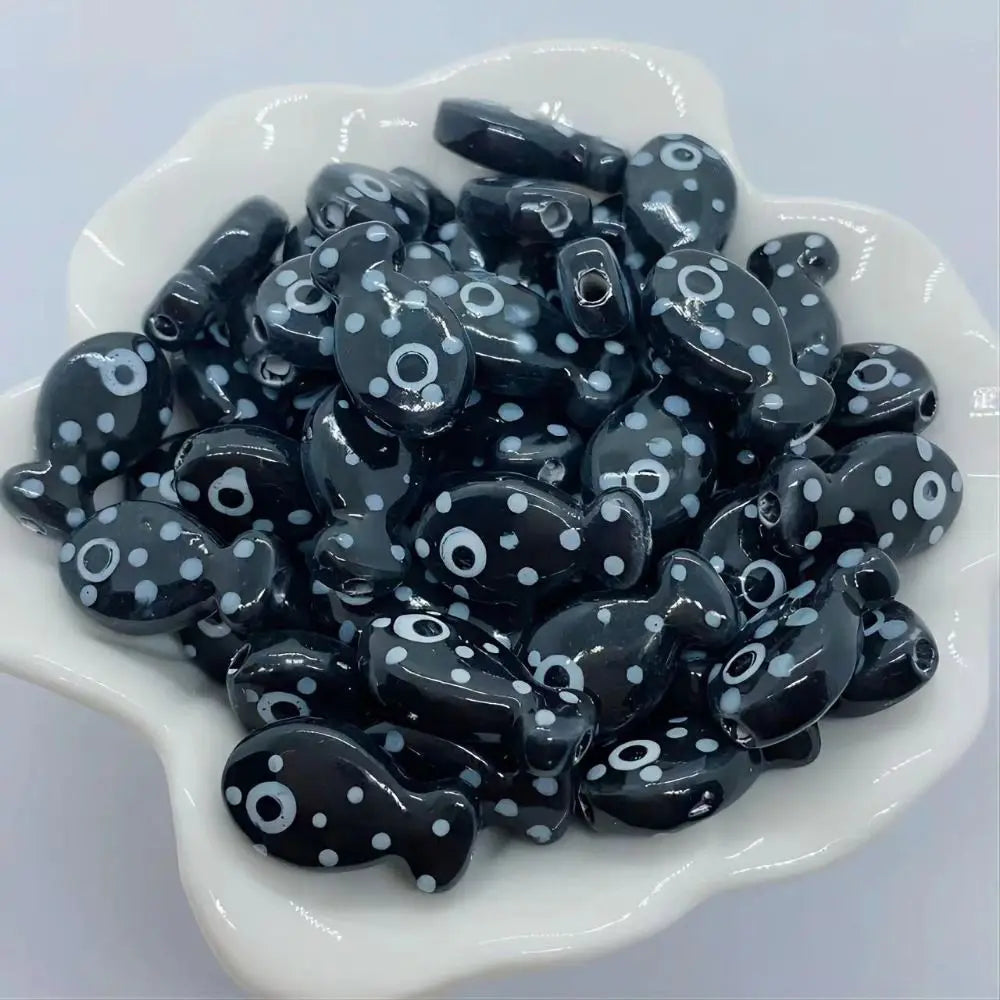 10pcs Handmade Ceramic Small Fish Beads