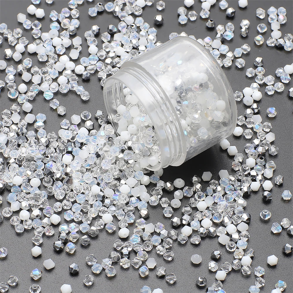 500Pcs 3mm Mixed AB Color Czech Bicone Glass Beads