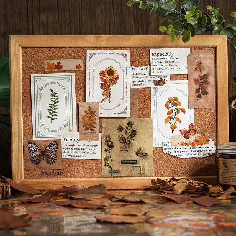 8pcs Vintage Autumn Forest Stickers