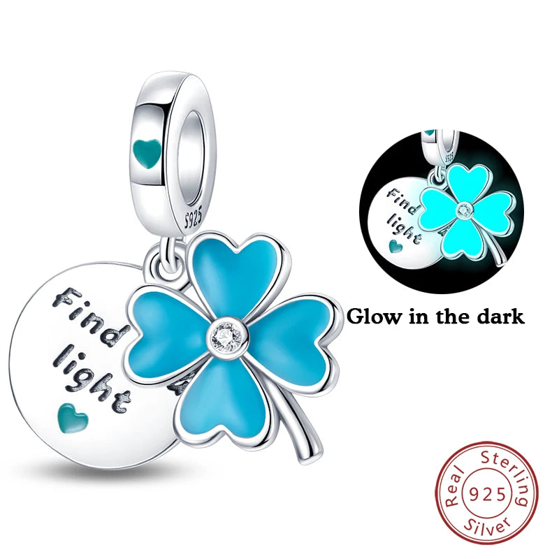 S925 Silver Luminous Firefly & Star Charms (3mm)