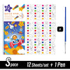 12 Sheets Portable Watercolor Painting Book – Kids Coloring & Drawing Book with Paint Brush
