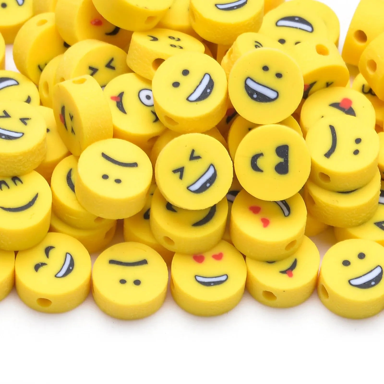 30pcs 10mm Heart-Shaped Fruit Polymer Clay Beads