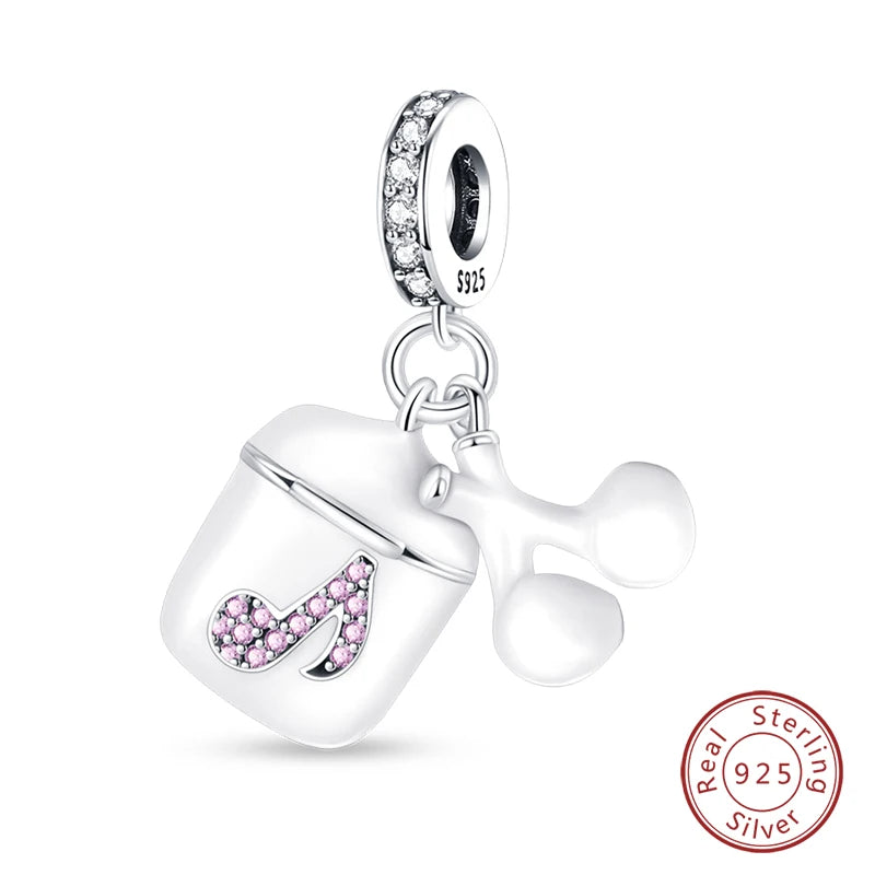 S925 Silver Luminous Firefly & Star Charms (3mm)