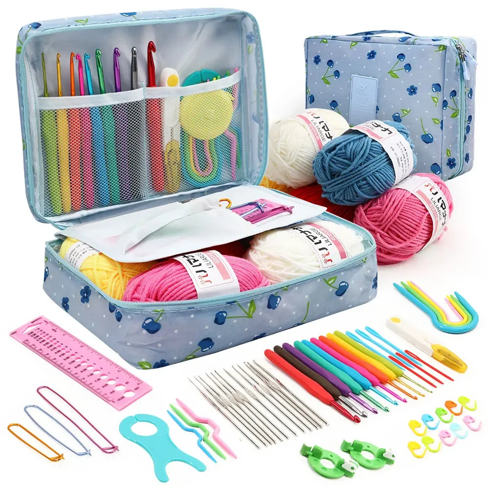 KOVEEN 59pcs Beginner Crochet Hook Kit with Storage Bag