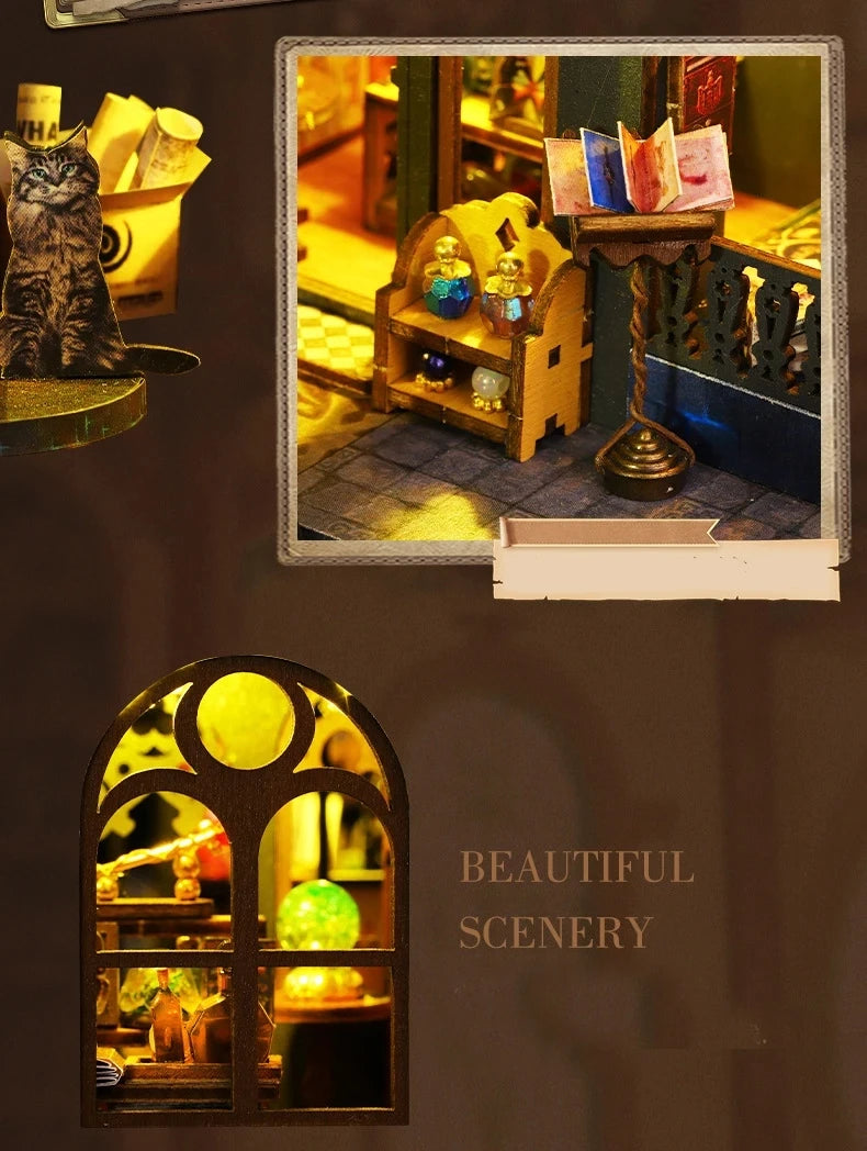 DIY Large Wooden Dollhouse with Miniature Furniture