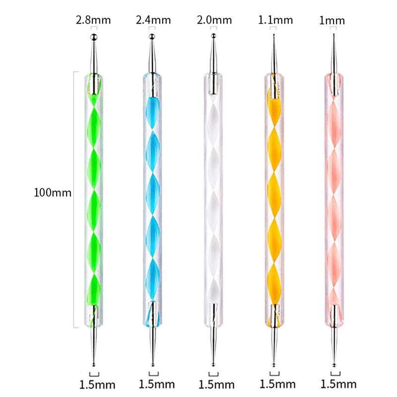 5Pcs Nail Art Dotting & Drawing Brush Set