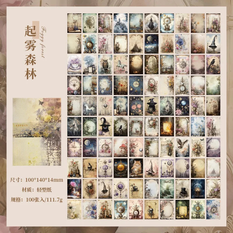 100pcs Retro Memo Pads Material Paper