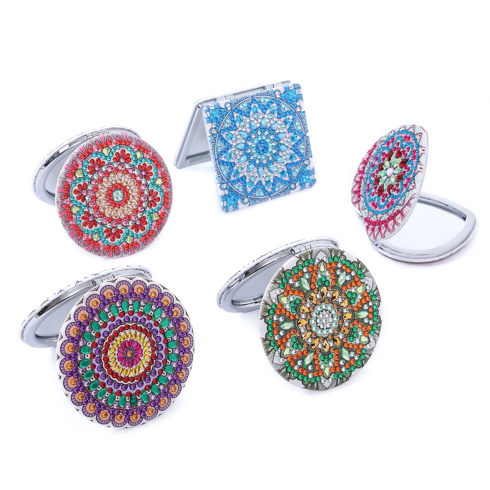 DIY Mandala Diamond Painting Compact Mirror Kit