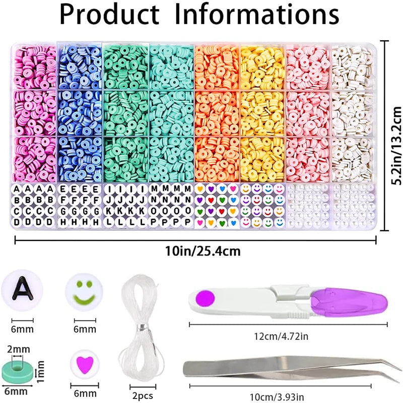 3860pcs Macarons Color Polymer Clay Flat Chip Beads Set