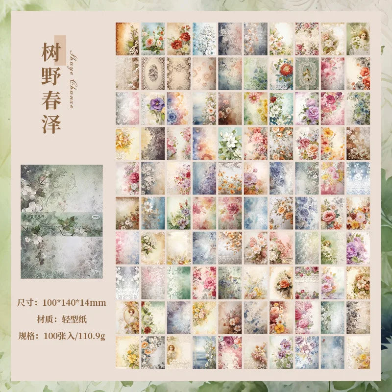 100pcs Retro Memo Pads Material Paper