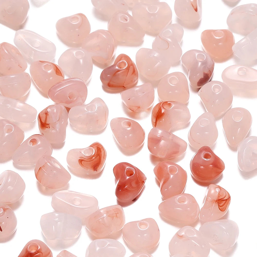 50/100pcs Irregular Imitation Stone Acrylic Spacer Beads