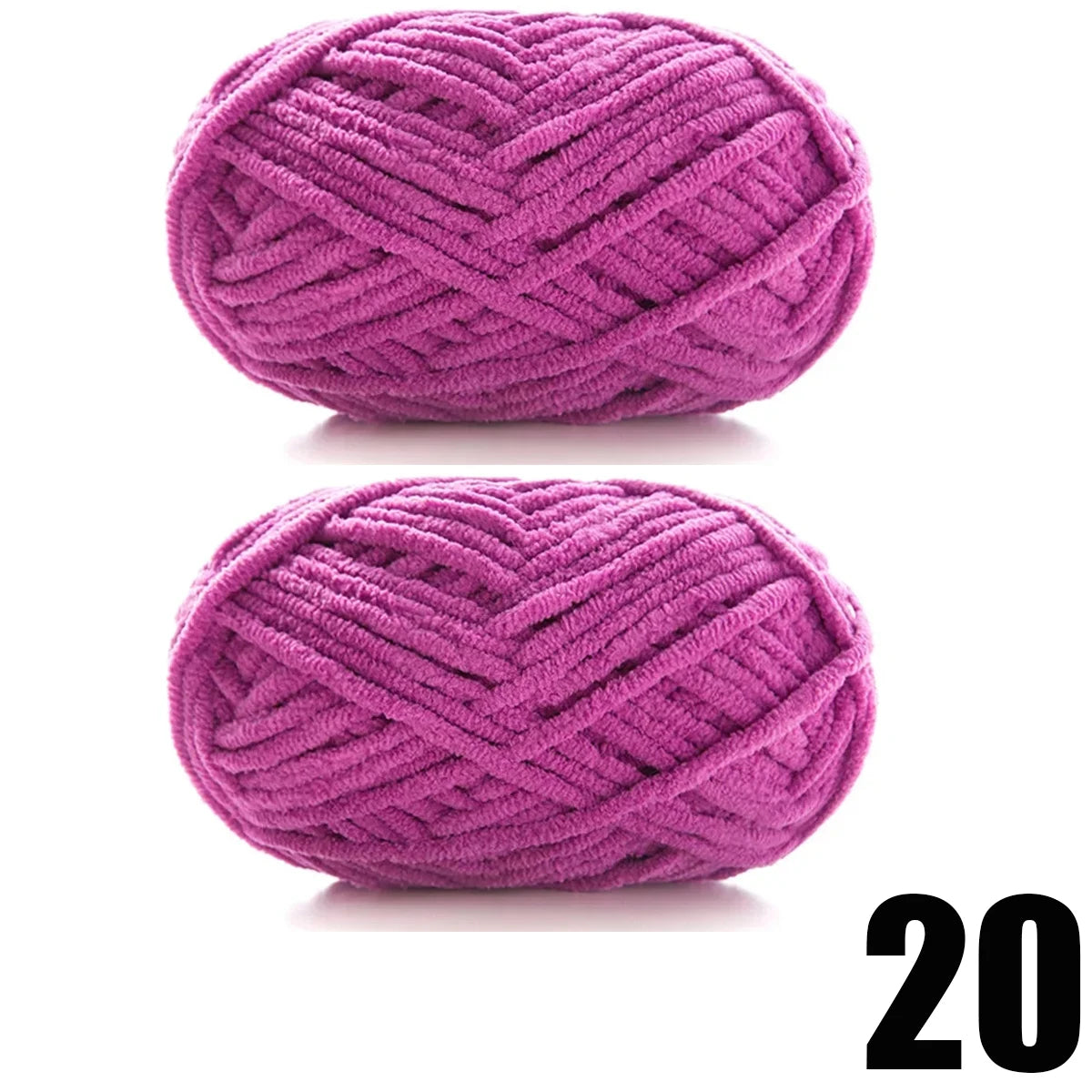 2pcs x 50g Soft Chenille Velvet Yarn