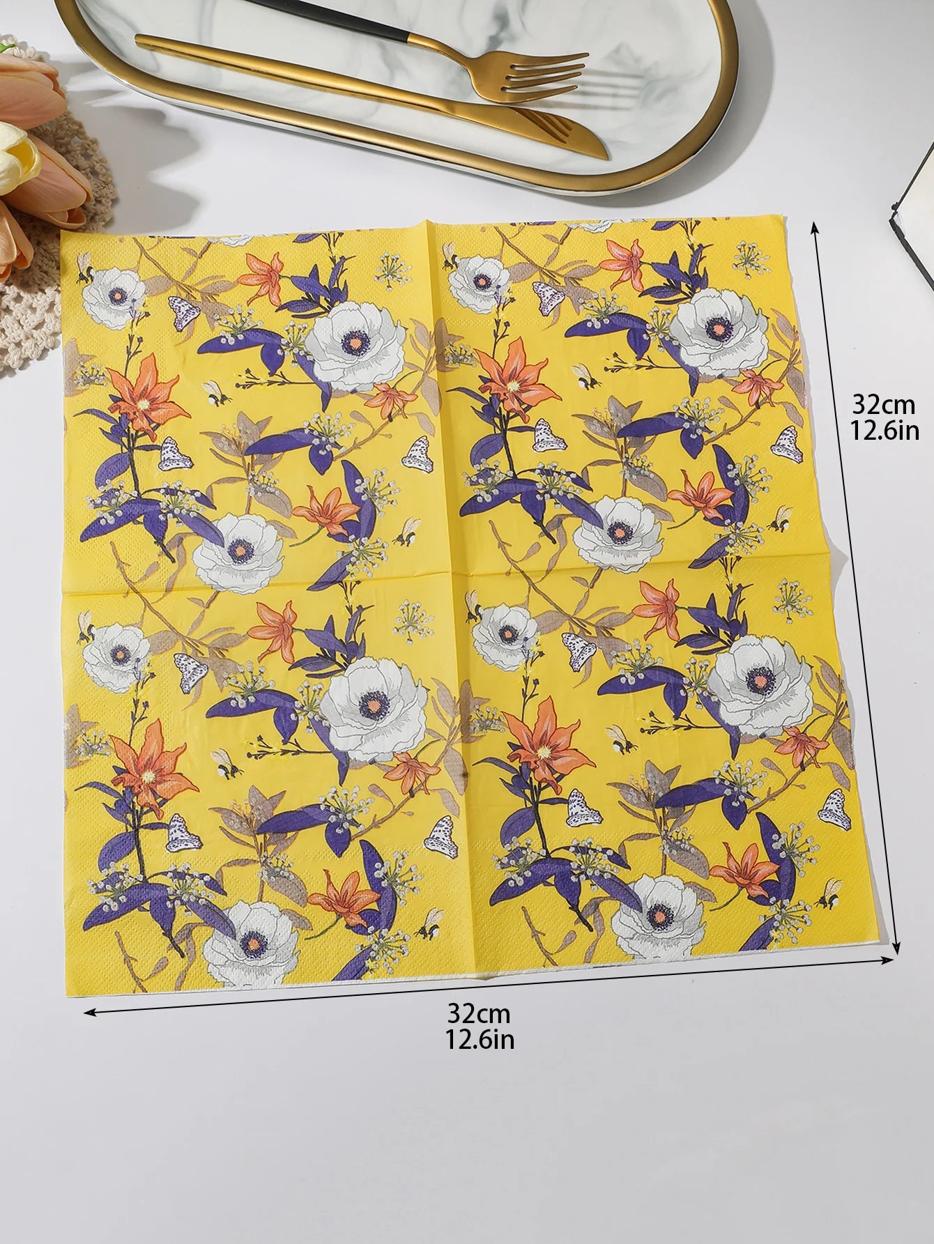 INS Style Floral Paper Napkins