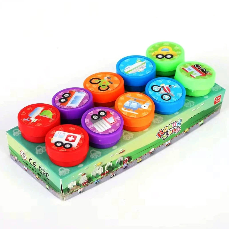 10pcs Assorted Self-Inking Stamps for Kids