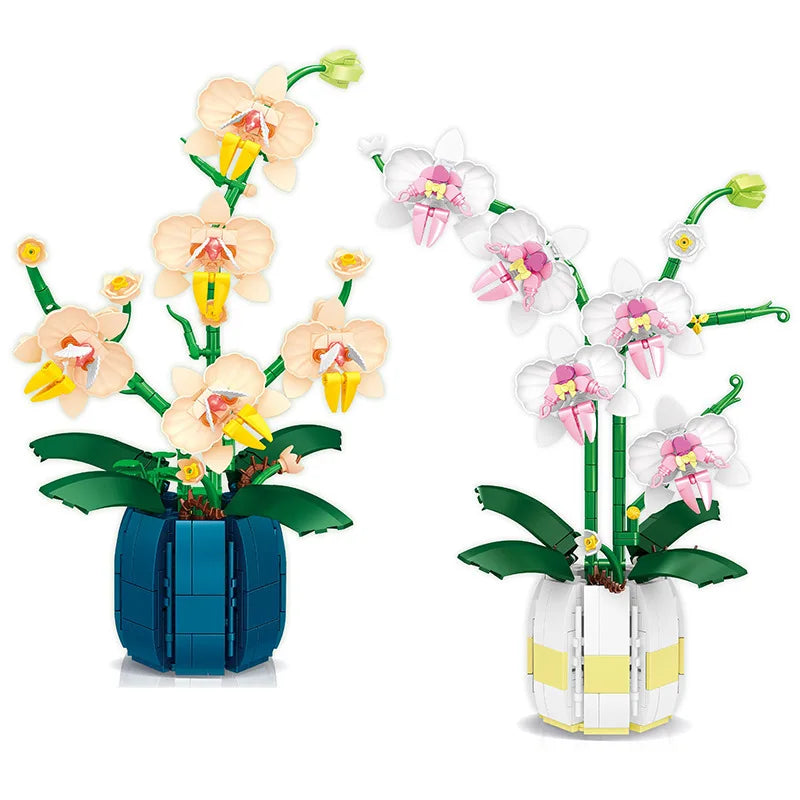 Building Blocks Orchid Flower Bouquet
