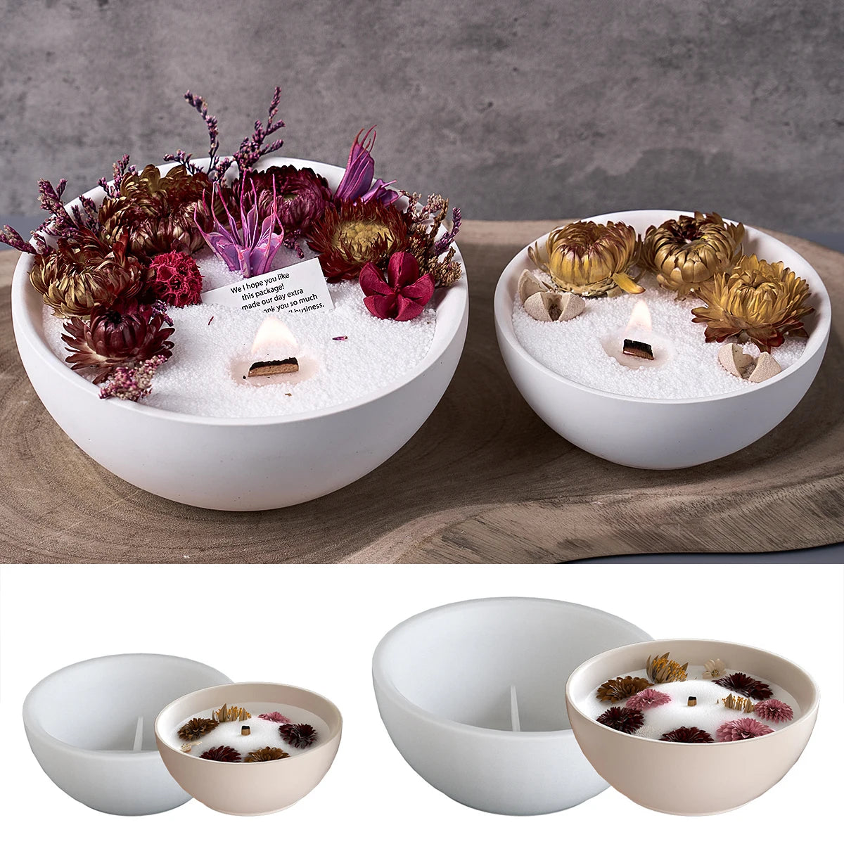 Round Concrete Bowl Silicone Mold