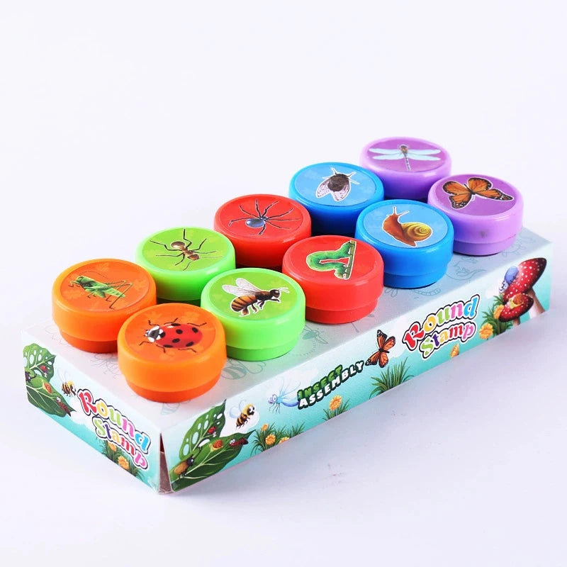10pcs Assorted Self-Inking Stamps for Kids
