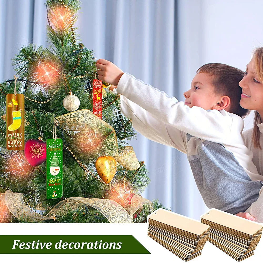 10/20/60pcs Bulk Wooden Bookmarks