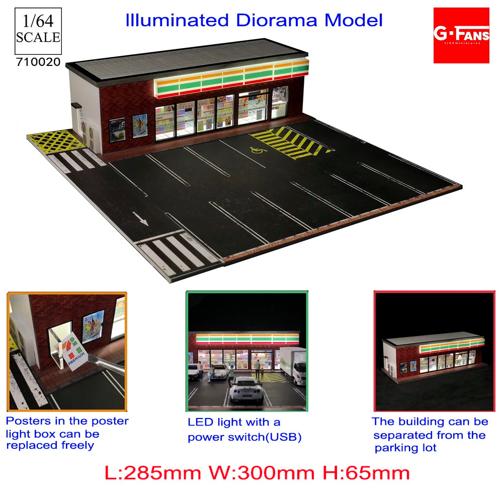1:64 Scale Diorama Car Garage Model