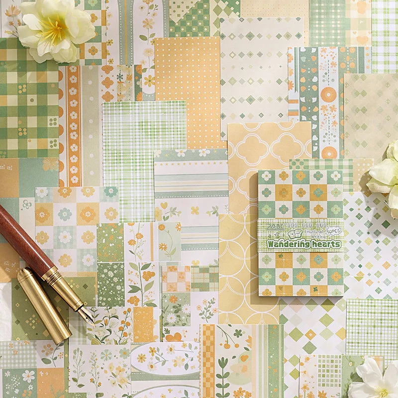 50pcs Vintage Multi-Style Decorative Paper