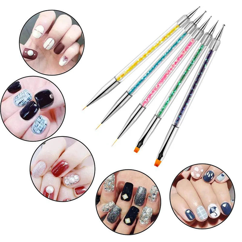 5Pcs Nail Art Dotting & Drawing Brush Set