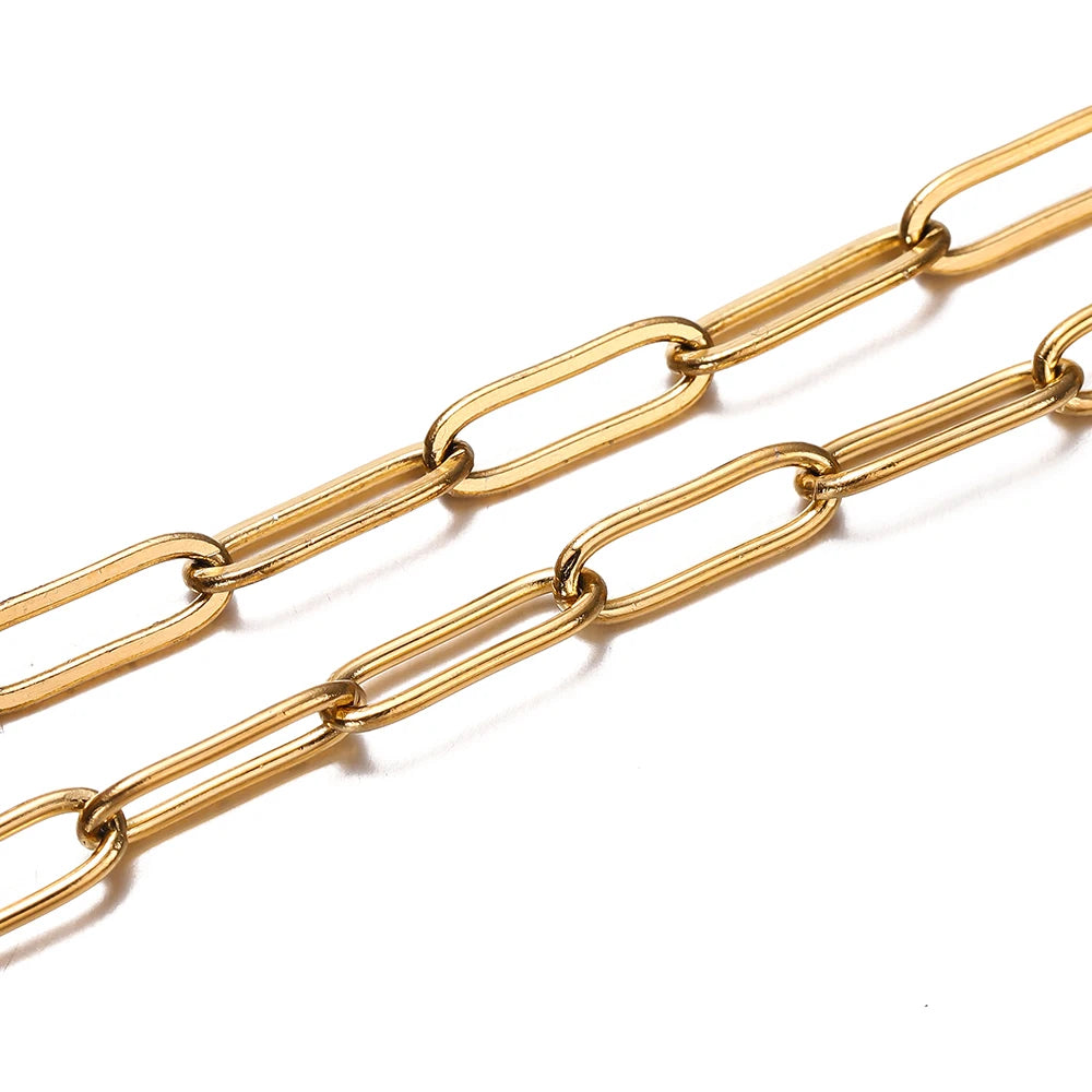 1M 3/4mm Stainless Steel Gold Cable Chain