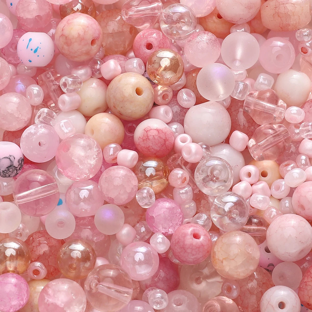 30g Mixed Glass Beads (3–12mm) for DIY Jewelry