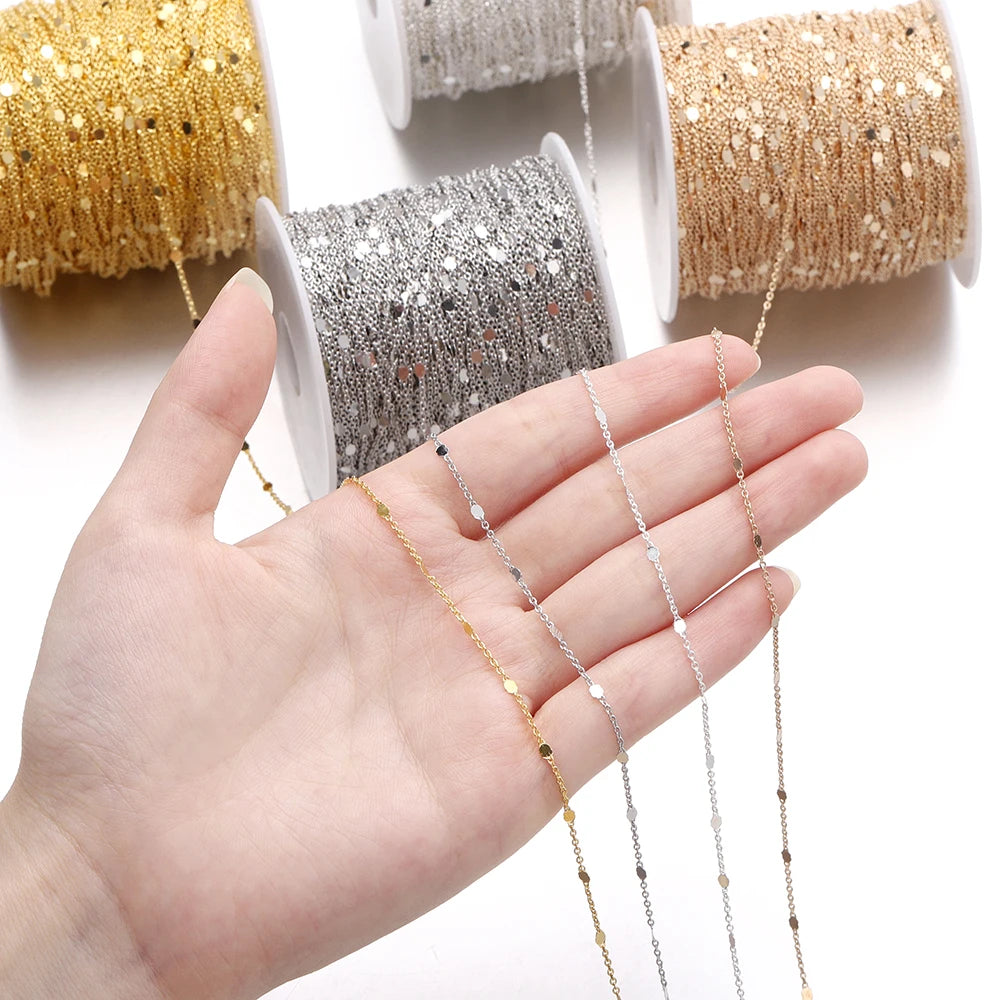 2 Meters No-Fade Sequins Chain Necklace