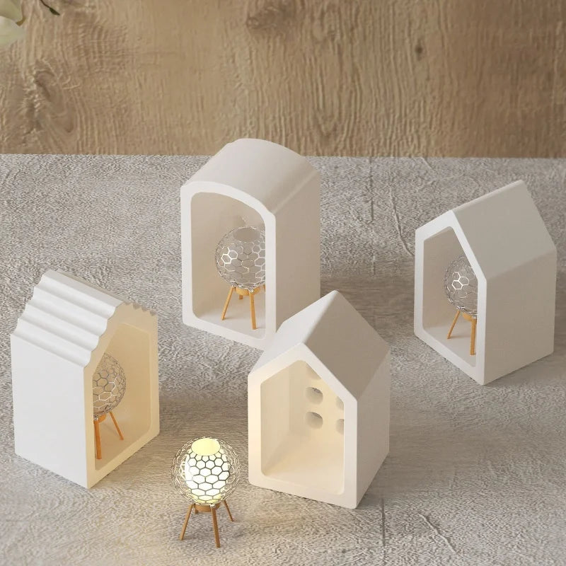 4-Grid House Ornament Silicone Mold