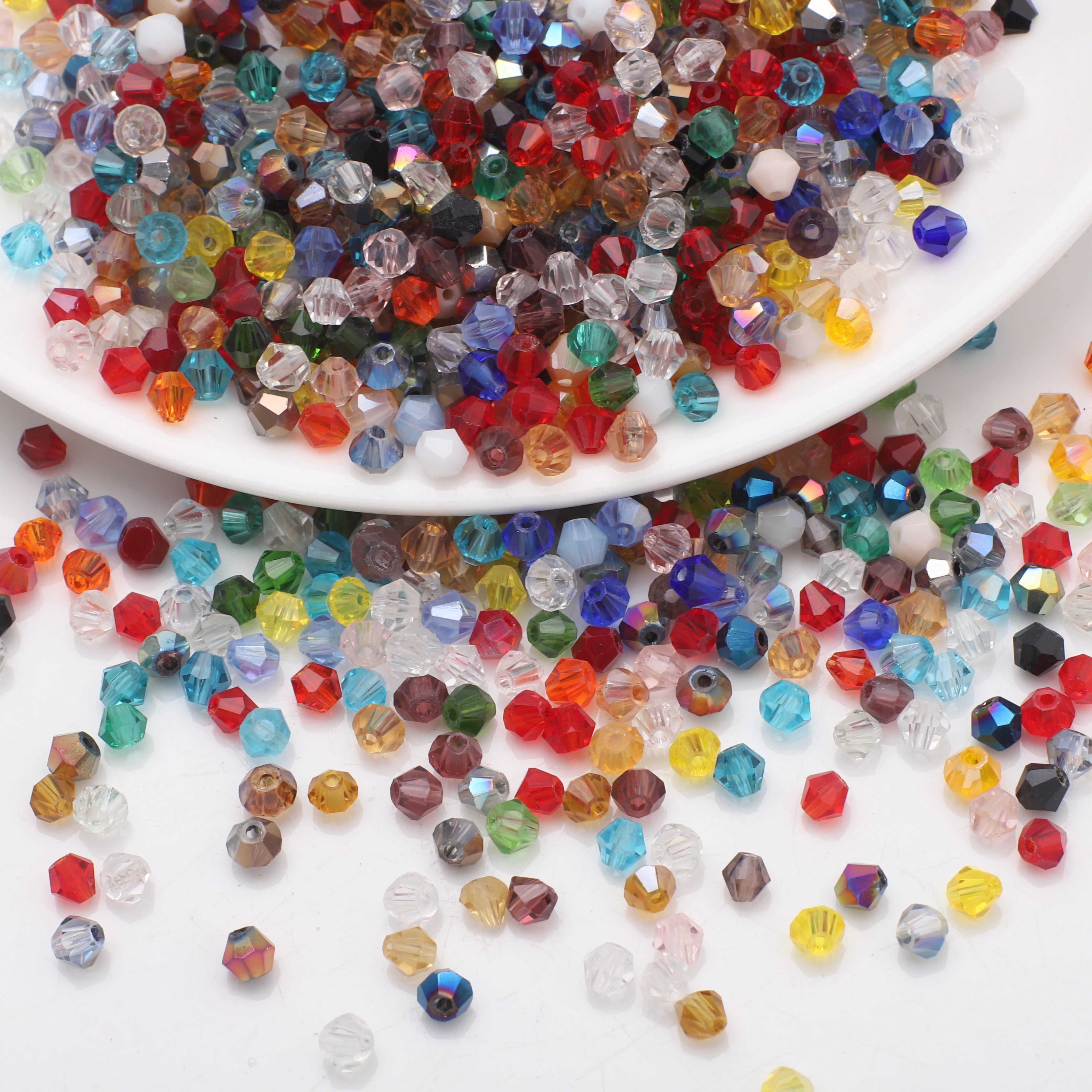 500Pcs 3mm Mixed AB Color Czech Bicone Glass Beads