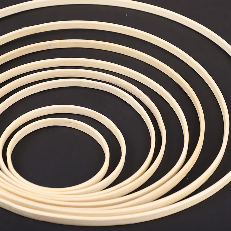 5Pcs Wooden Bamboo Hoops