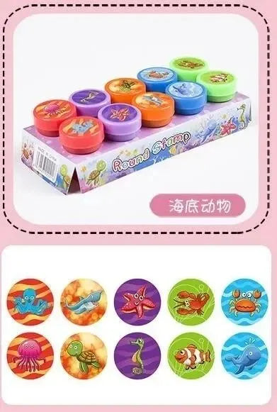 10pcs Assorted Self-Inking Stamps for Kids