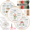 3 Sets Embroidery Starter Kits – Beginner Cross Stitch Practice with Stamped Fabric & Tools