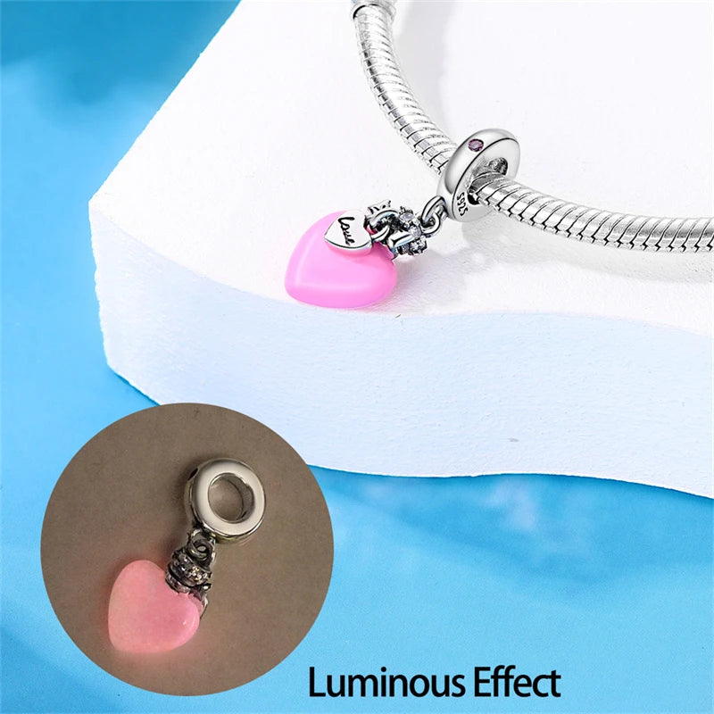 S925 Silver Luminous Firefly & Star Charms (3mm)
