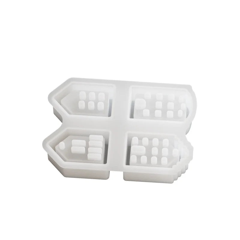 4-Grid House Ornament Silicone Mold