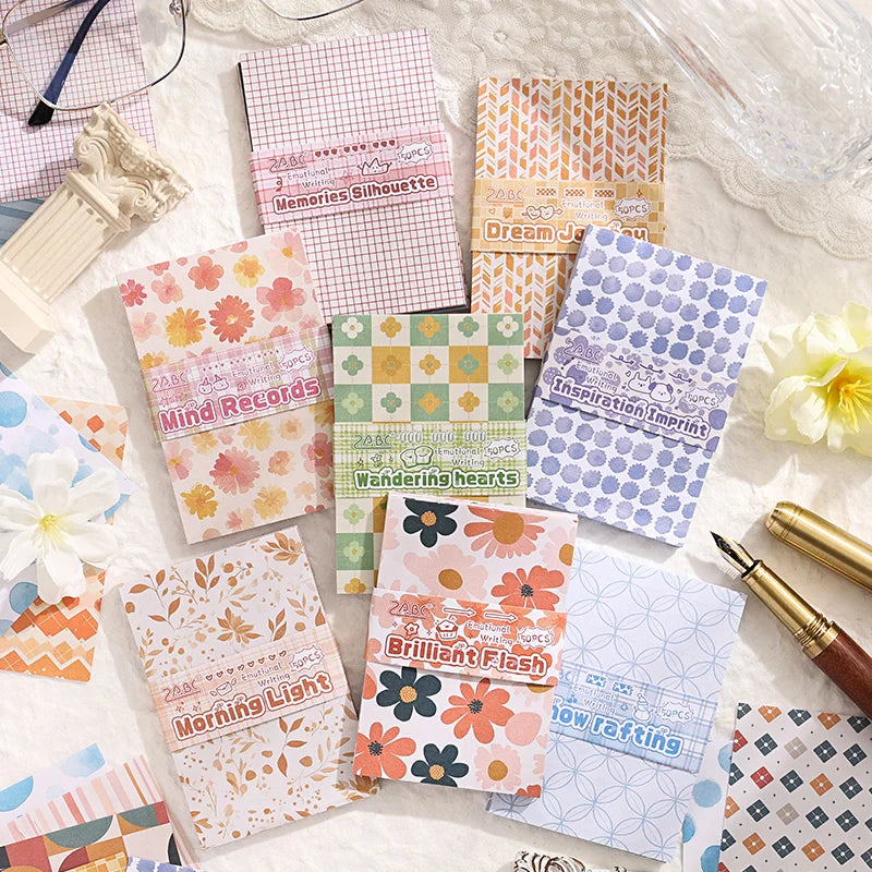 50pcs Vintage Multi-Style Decorative Paper