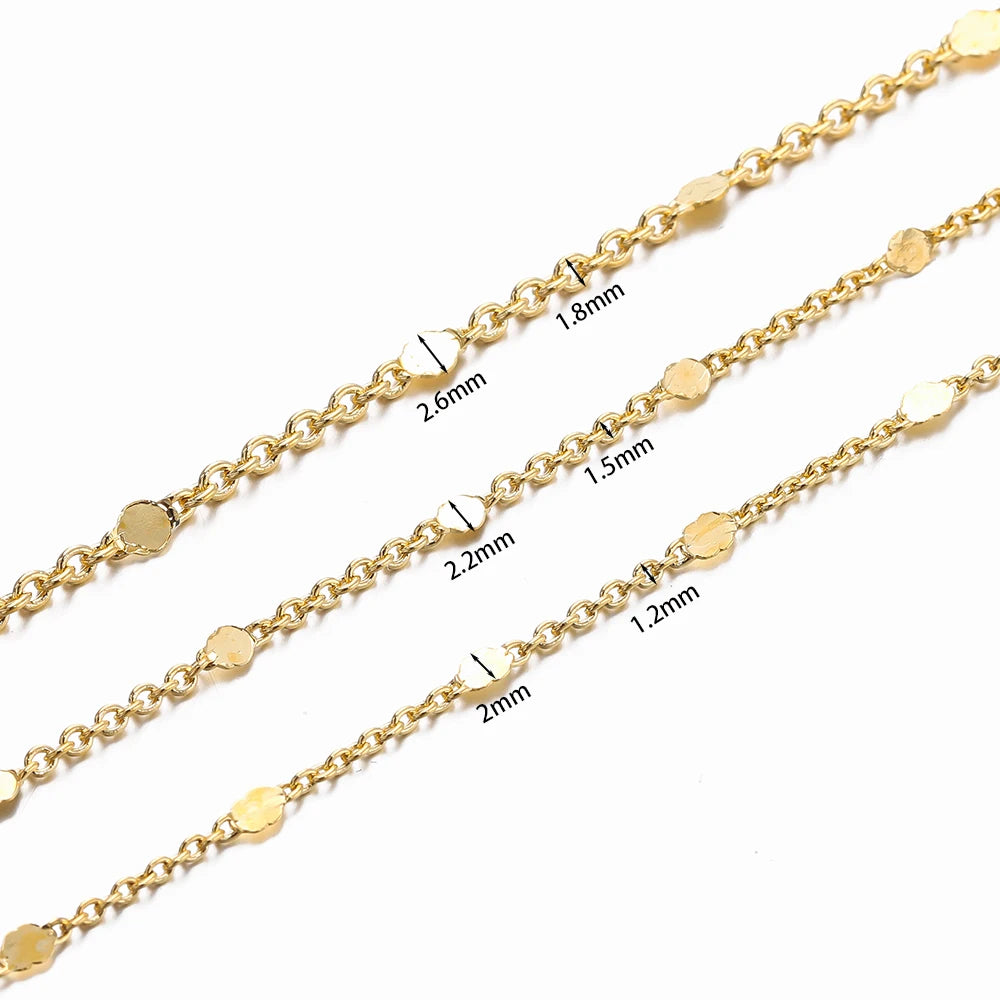 2 Meters No-Fade Sequins Chain Necklace