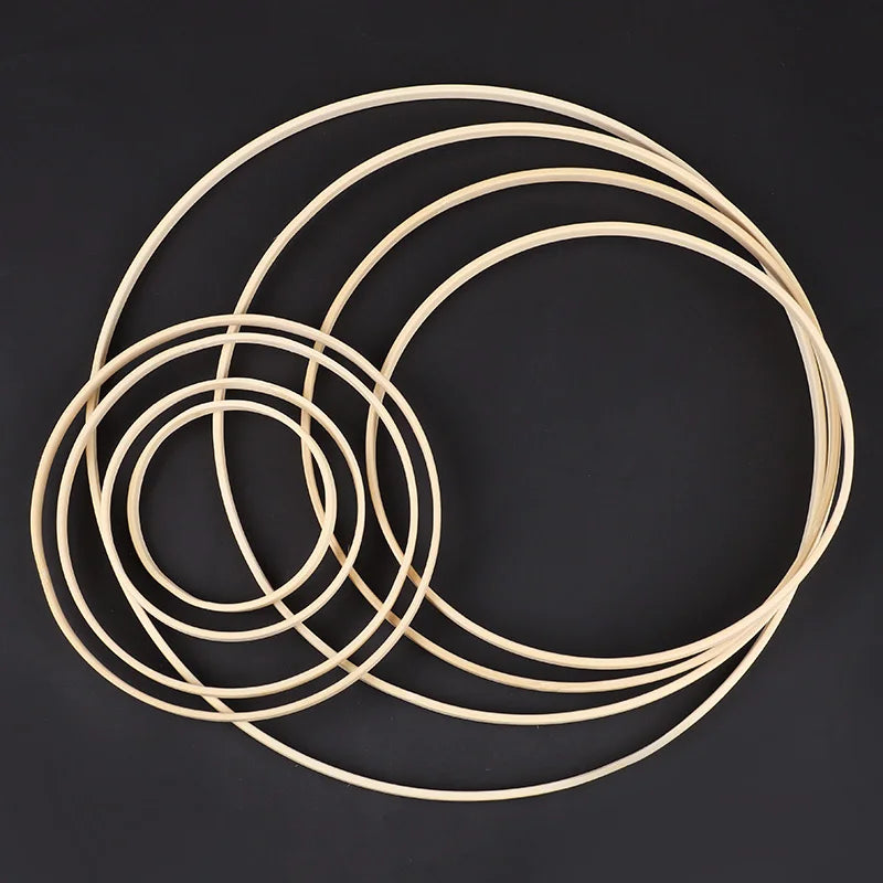 5Pcs Wooden Bamboo Hoops